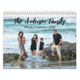 Moderne familiefotocollage kalender