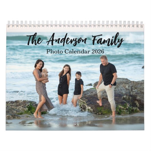Moderne familiefotocollage kalender (Hoes)