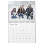 Moderne familiefotocollage kalender (Jan 2027)