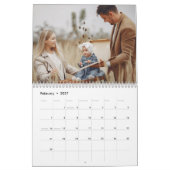 Moderne familiefotocollage kalender (Feb 2027)