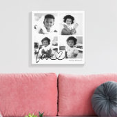 Moderne familiefotocollage Liefdesscript Canvas Afdruk (Insitu (Woonkamer))