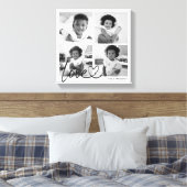 Moderne familiefotocollage Liefdesscript Canvas Afdruk (Insitu (Slaapkamer))