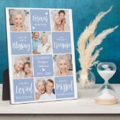 Moderne familiefotocollage met herdenking en geper fotoplaat (Zijkant)