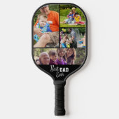 Moderne Familiefotocollage voor papa Pickleball Paddle (Voorkant)