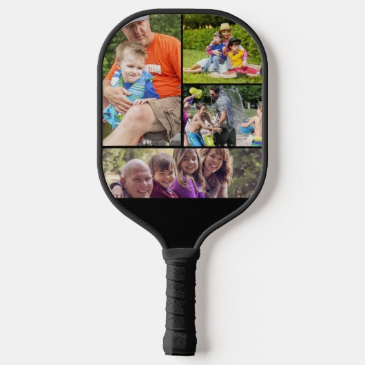 Moderne Familiefotocollage voor papa Pickleball Paddle (Achterkant)