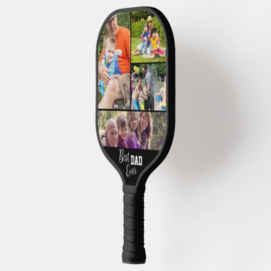Moderne Familiefotocollage voor papa Pickleball Paddle (Links)