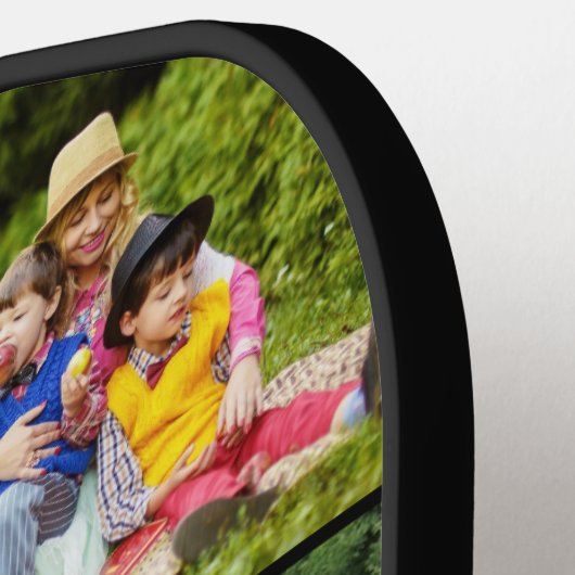 Moderne Familiefotocollage voor papa Pickleball Paddle (Links Detail)