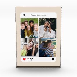 Moderne familiefoto's 4 stuks eenvoudige instagram fotoblokken
