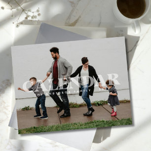 Moderne familiefoto's Eenvoudige overlay typografi Kalender