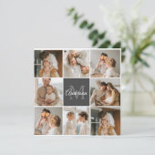 Moderne familiekollage foto's en persoonlijke cade (Staand voorkant)