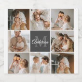 Moderne familiekollage foto's en persoonlijke cade bier etiket (Enkel label)