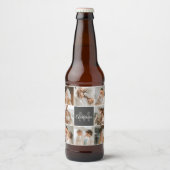Moderne familiekollage foto's en persoonlijke cade bier etiket (Voorkant)