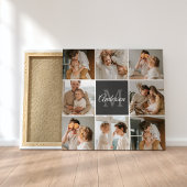 Moderne familiekollage foto's en persoonlijke cade canvas afdruk