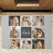 Moderne familiekollage foto's en persoonlijke cade deurmat