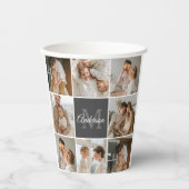 Moderne familiekollage foto's en persoonlijke cade papieren bekers (Voorkant)