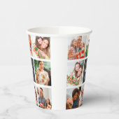 Moderne familiekollage foto's en persoonlijke cade papieren bekers (Links)