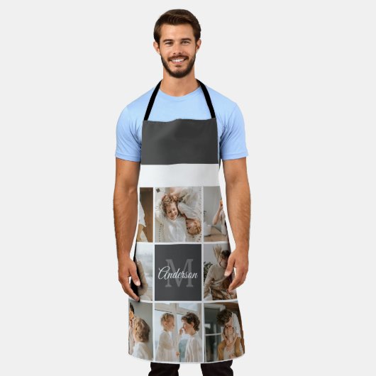 Moderne familiekollage foto's en persoonlijke cade schort (Gedragen)
