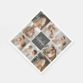 Moderne familiekollage foto's en persoonlijke cade servet (Hoek)