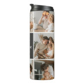 Moderne familiekollage foto's en persoonlijke cade thermosbeker (Geroteerd rechts)