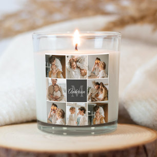 Moderne familiekollage foto's en persoonlijke cade vierkante sticker