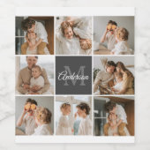 Moderne familiekollage foto's en persoonlijke cade wijn etiket (Enkel label)