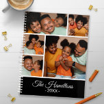 Moderne familiekollage planner<br><div class="desc">Creëer een gepersonaliseerde planner met behulp van deze eenvoudige foto collage sjabloon. Voeg afbeeldingen toe aan de voorkant,  inclusief het jaar,  uw familienaam en jouw naam of andere aangepaste tekst,  en een foto op volledige grootte op de achterflap.</div>