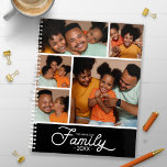 Moderne familiekollage planner<br><div class="desc">Creëer een gepersonaliseerde planner met behulp van deze eenvoudige foto collage sjabloon. Voeg afbeeldingen toe aan de voorkant,  inclusief het jaar,  uw familienaam en jouw naam of andere aangepaste tekst,  en een foto op volledige grootte op de achterflap.</div>