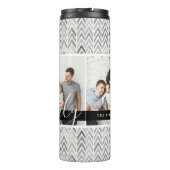 Moderne familiemonogram en datum van vaststelling thermosbeker (Achterkant)