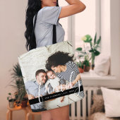 Moderne familiemonogram en datum van vaststelling tote bag