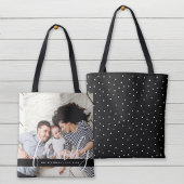 Moderne familiemonogram en datum van vaststelling tote bag