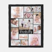 Moderne familienaam 13 Foto Collage Uw Kleur Fleece Deken (Voorkant)