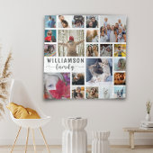 Moderne familienaam 21 Fotocollage Wandkleed