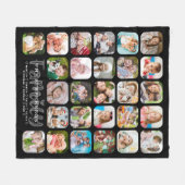Moderne familienaam 27 Fotocollage gepersonaliseer Fleece Deken (Voorkant (Horizontaal))