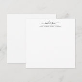 Moderne familienaam Black Script Kalligrafie Notitiekaartje (Voorkant / Achterkant)