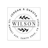 Moderne familienaam Botanisch retouradres Rubberstempel (Afrduk)