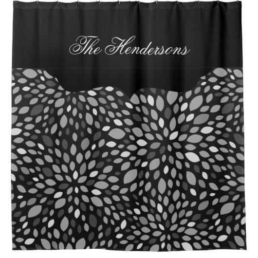 Moderne familienaam Drop Douchegordijn (Voorkant)