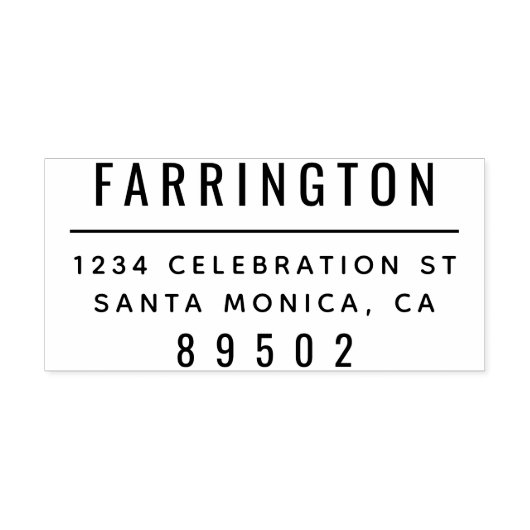 Moderne familienaam & eenvoudig retouradres  zelfinktende stempel (Design)