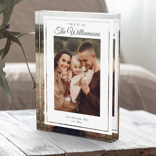 Moderne familienaam Elegant Chic Stijlvol Script Fotoblokken