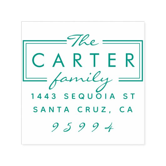 Moderne familienaam Elegant Script Retouradres Zelfinktende Stempel (Design)