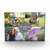 Moderne familienaam en foto's grijze steun (Voorkant)