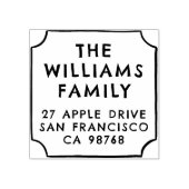 Moderne familienaam Hand getrokken Lijst retouradr Rubberstempel (Afrduk)