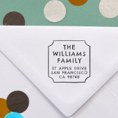 Moderne familienaam Hand getrokken Lijst retouradr Rubberstempel