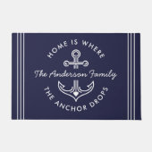 Moderne familienaam Huis is waar het anker daalt Deurmat (Voorkant)