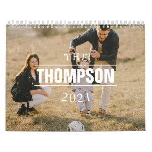 Moderne familienaam Jaar Foto Kalender