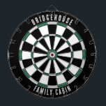 Moderne familienaam Minimalistisch Custom Dartbord<br><div class="desc">Verhoog uw game-avonden met onze aangepaste familie dartboard, ontworpen om een persoonlijke touch aan uw huis te brengen. Met dit unieke dartbord kunt u met trots uw familienaam en locatie weergeven, waardoor het niet alleen een spel is, maar ook een gekoesterd familie-erfstuk. Ideaal voor bijeenkomsten, achtertuinfeesten of gewoon binding met...</div>