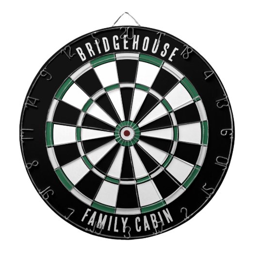 Moderne familienaam Minimalistisch Custom Dartbord (Voorkant)