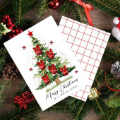 Moderne familienaam Vrolijke kerstboom Kaarten