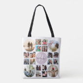 Moderne familiereünie 20 Fotocollage Tote Bag (Achterkant)