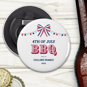 Moderne familiereünie BBQ 4th of July Summer Party Button Flesopener