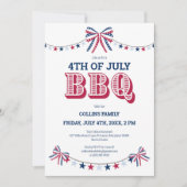 Moderne familiereünie BBQ 4th of July Summer Party Kaart (Voorkant)